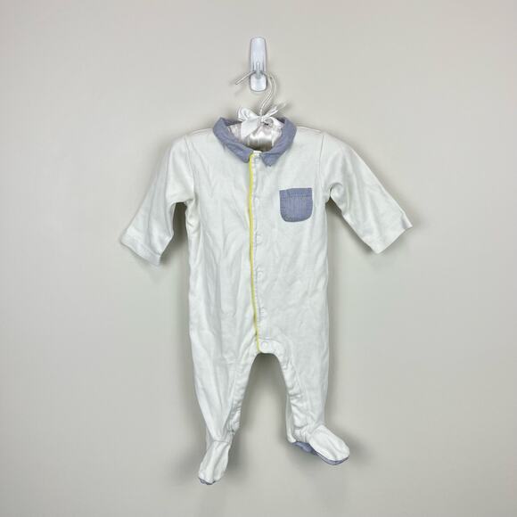 Jacadi Paris White Anchor Footie 6 Months - Picture 1 of 8